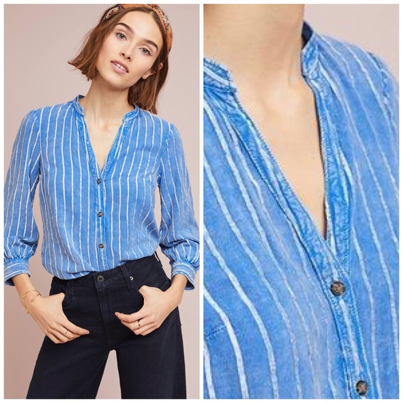 Anthropologie Tops - Anthropologie Chelsea Striped V-neck Tunic - Firm